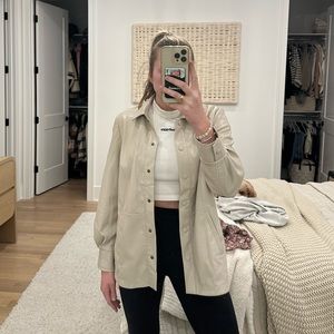 White Leather Shacket